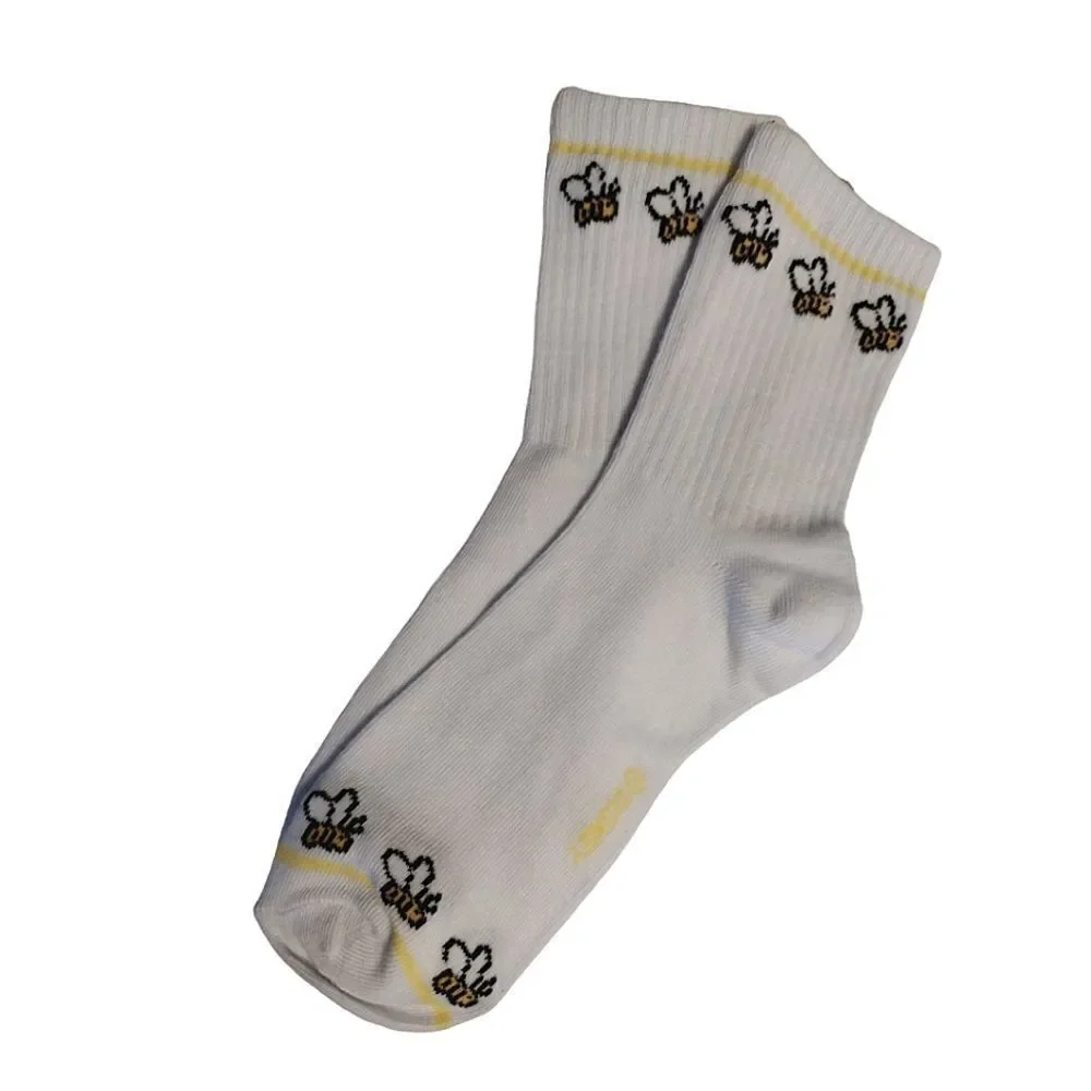Disney Winnie The Pooh 2 Pack Grey and White Mid‎ Crew Socks NWT